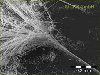 Splicing of a fiber bundle of amphibole asbestos, amosite