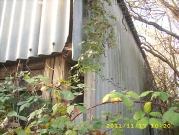 Asbesthaus - Fundstelle: Fassadenabdeckung aus Asbestzement, Eternit, Kunstschiefer | © 2019, CRB Analyse Service GmbH